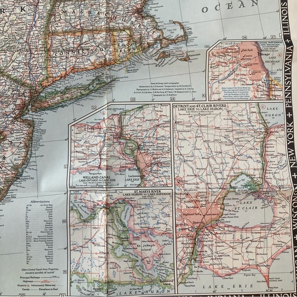 Vintage National Geographic Magazine & Map Insert Great Lakes December 1963 - Picture 4 of 6